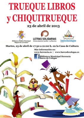 Cartel de intercambio de libros en Herencia
